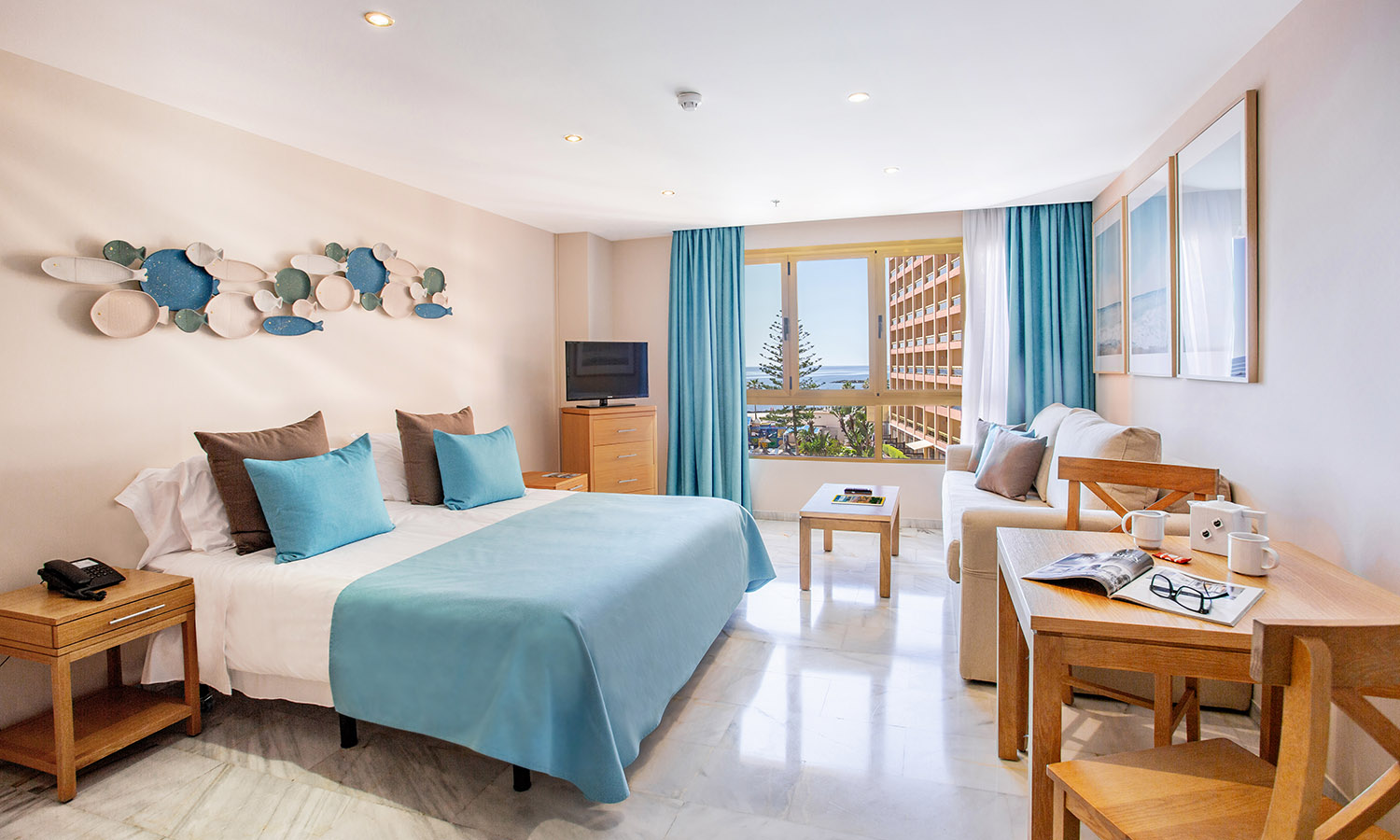 Studio with partial sea views